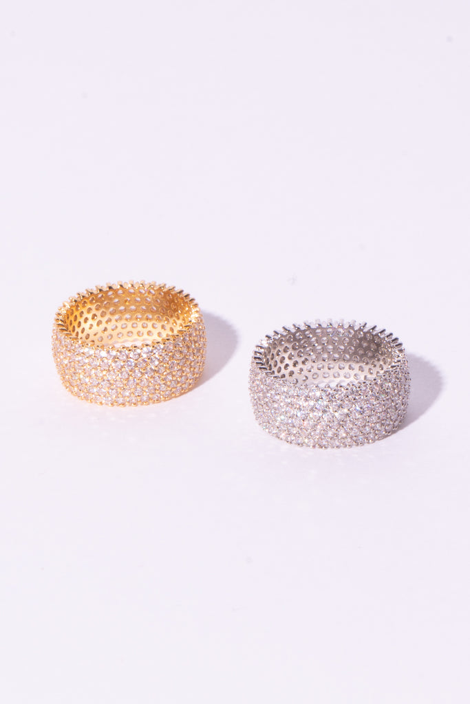 Gold Thick Diamond Band Ring